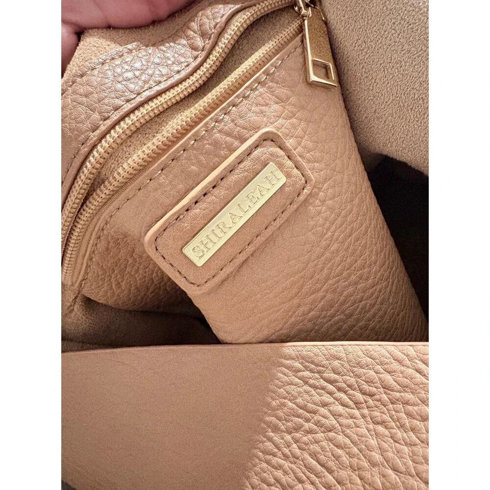 Shiraleah Tan Vegan Leather Large Hobo Bag